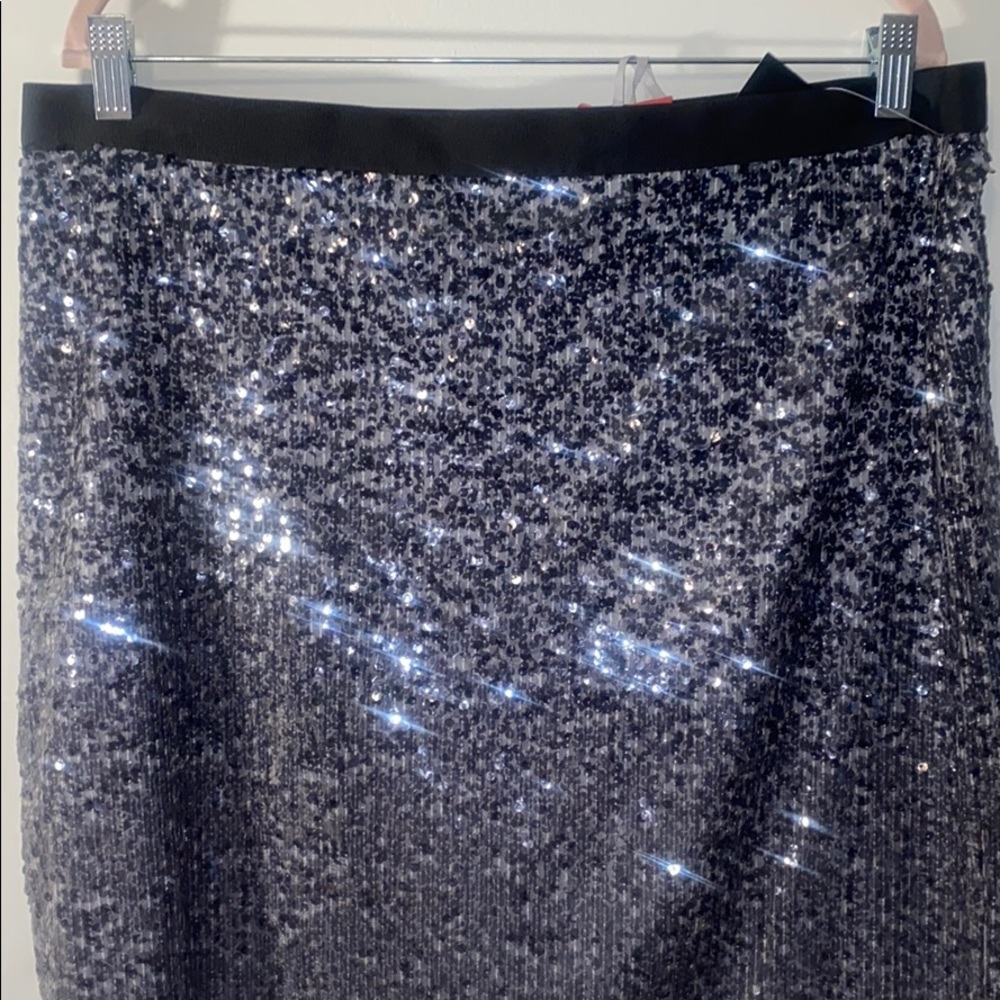 NWT Stunning Steel Gray Sequin skirt by PURE - Picture 2 of 4